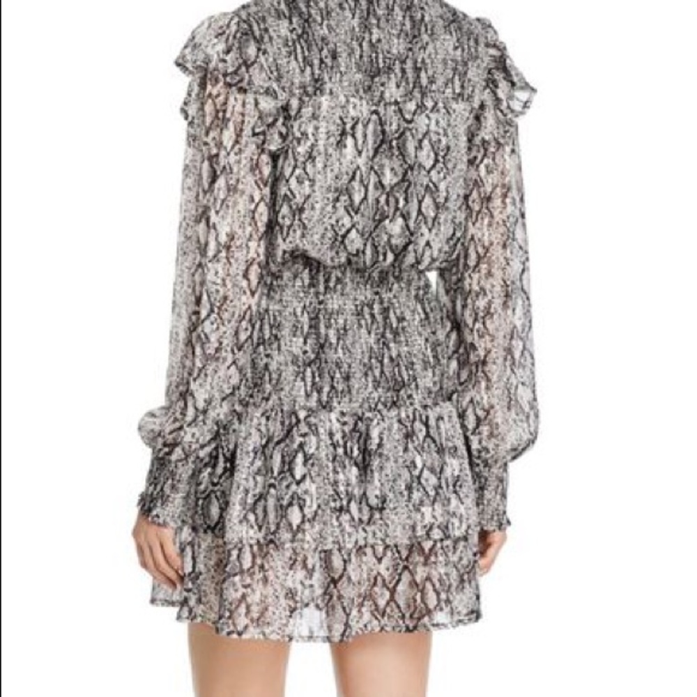 Endless Rose Smocked Metallic Snake Print Dress